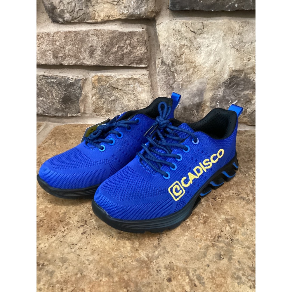 Cadisco Safety Shoes Mens 4.5 Royal Blue Steel Toe Mesh Work Sneakers PPE New